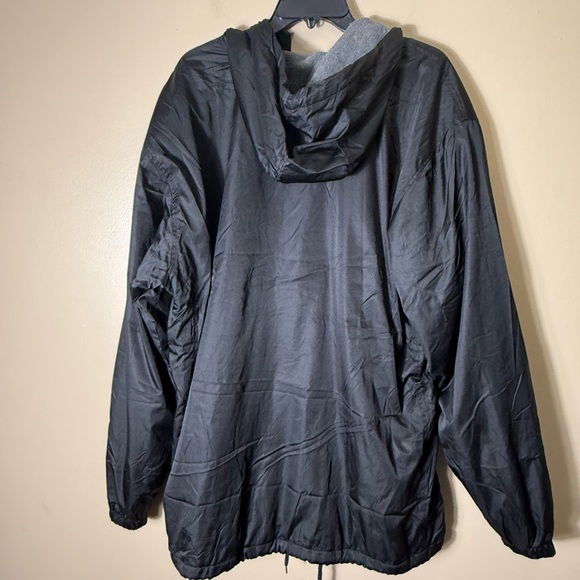Champion Hooded Windbreaker Jacket Fleece Lined Black Mens XL Full Zip - Picture 4 of 11